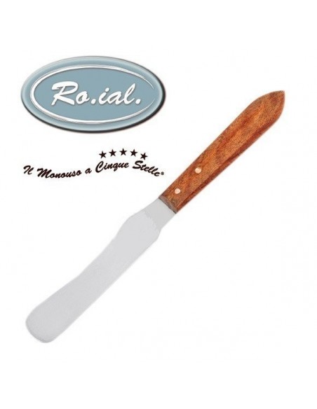 Spatula metalica curbata pentru ceara, cu maner din lemn, spatula inox