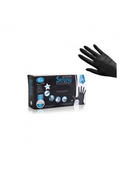 Manusi nitril fara pudra talc negre 100 Bucati marime M