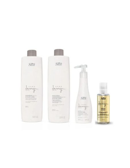 Set Simply BLOND Shot - intretinere par bond (sampon 1L + masca 1L + leave-in 150ml + ulei 100 ml)