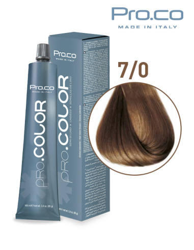 Vopsea de par profesional PRO.COLOR 100 ml - Pro.Co - 7/0 BLOND NATURAL