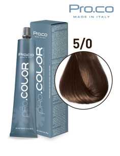 Vopsea de par profesional PRO.COLOR 100 ml - Pro.Co - 5/0 CASTANIU DESCHIS