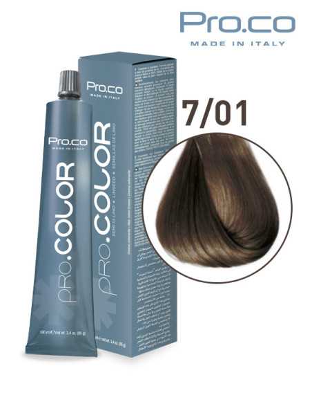 Vopsea de par profesionala PRO.COLOR 100 ml - Pro.Co - 7/01 BLOND NATURAL CENUSIU Vopsea de par profesionala PRO.COLOR 100 ml - Pro.Co - 7/01 BLOND NATURAL CENUSIU