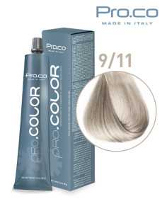 Vopsea de par profesionala PRO.COLOR 100 ml - Pro.Co - 9/11 BLOND FOARTE DESCHIS CENUSIU INTENS