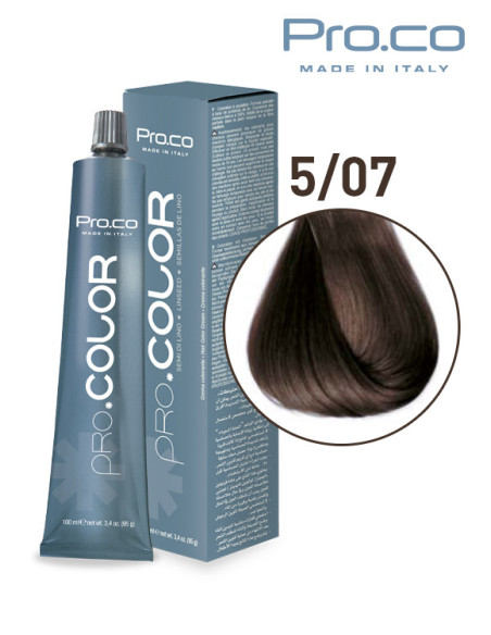 Vopsea de par profesionala PRO.COLOR 100 ml - Pro.Co - 5/07 CASTANIU DESCHIS TUTUN
