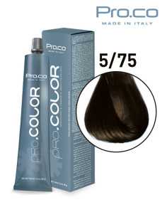 Vopsea de par profesionala PRO.COLOR 100 ml - Pro.Co - 5/75 CASTANIU DESCHIS CIOCOLATIU