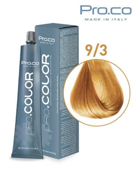 Vopsea de par profesionala PRO.COLOR 100 ml - Pro.Co - 9/3 BLOND SUPER DESCHIS AURIU Vopsea de par profesionala PRO.COLOR 100 ml - Pro.Co - 9/3 BLOND SUPER DESCHIS AURIU