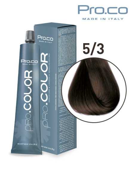 Vopsea de par profesionala PRO.COLOR 100 ml - Pro.Co - 5/3 CASTANIU DESCHIS AURIU Vopsea de par profesionala PRO.COLOR 100 ml - Pro.Co - 5/3 CASTANIU DESCHIS AURIU
