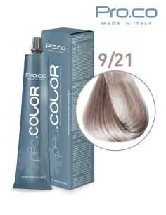 Vopsea de par profesionala PRO.COLOR 100 ml - Pro.Co - 9/21 BLOND SUPER DESCHIS IRISE CENUSIU