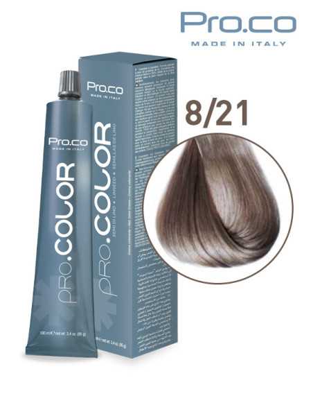 Vopsea de par profesionala PRO.COLOR 100 ml - Pro.Co - 8/21 BLOND DESCHIS IRISE CENUSIU Vopsea de par profesionala PRO.COLOR 100 ml - Pro.Co - 8/21 BLOND DESCHIS IRISE CENUSIU