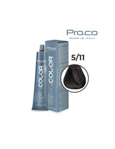 Vopsea de par profesionala PRO.COLOR 100 ml - Pro.Co - 5/11 CASTANIU DESCHIS CENUSIU INTENS