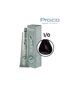 Vopsea de par profesionala fara amoniac SUPERB.COLOR 100 ml - Pro.Co - 1/0 NEGRU