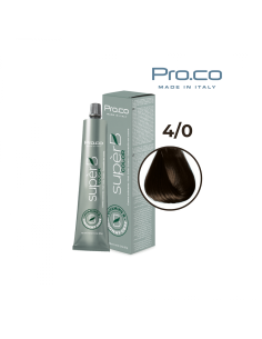 Vopsea de par profesionala fara amoniac SUPERB.COLOR 100 ml - Pro.Co - 4/0 CASTANIU NATURAL