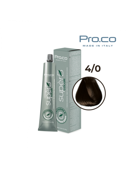 Vopsea de par profesionala fara amoniac SUPERB.COLOR 100 ml - Pro.Co - 4/0   CASTANIU NATURAL