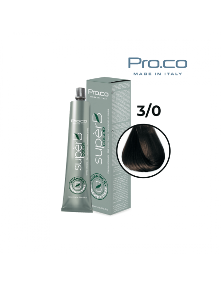 Vopsea de par profesionala fara amoniac SUPERB.COLOR 100 ml - Pro.Co - 3/0   CASTANIU INCHIS
