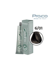 Vopsea de par profesionala fara amoniac SUPERB.COLOR 100 ml - Pro.Co - 6/01 BLOND INCHIS CENUSIU