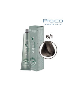Vopsea de par profesionala fara amoniac SUPERB.COLOR 100 ml - Pro.Co - 6/1 BLOND DESCHIS CENUSIU