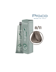Vopsea de par profesionala fara amoniac SUPERB.COLOR 100 ml - Pro.Co - 8/11 BLOND DESCHIS CENUSIU INTENS