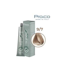 Vopsea de par profesionala fara amoniac SUPERB.COLOR 100 ml - Pro.Co - 9/7 BLOND SUPER DESCHIS BEJ
