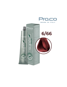 Vopsea de par profesionala fara amoniac SUPERB.COLOR 100 ml - Pro.Co - 6/66 BLOND INCHIS ROSU INTENS