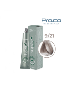 Vopsea de par profesionala fara amoniac SUPERB.COLOR 100 ml - Pro.Co - 9/21 BLOND SUPER DESCHIS IRISE CENUSIU