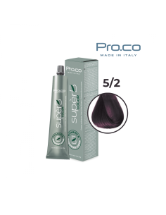 Vopsea de par profesionala fara amoniac SUPERB.COLOR 100 ml - Pro.Co - 5/2 CASTANIU DESCHIS VIOLET