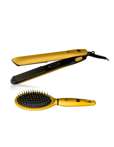 Set cadou LOVELY: placa + perie par - AURIU REGAL