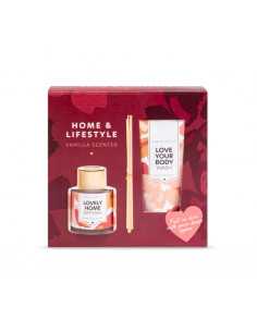 Set cadou LOVELY (gel de dus + odorizant cu betisoare parfumate)