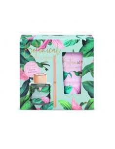 Set cadou femei Botanical Wellness - PINK (gel dus + odorizant cu betioare parfumate)
