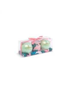 Set cadou femei Botanical Wellness - PINK - RELAX SET (2 bile efervescente baie + lumanare parfumata) 2
