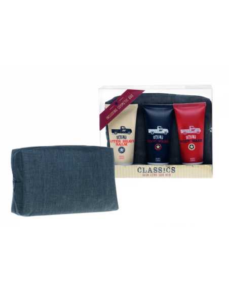 Set cadou barbati Classic TRAVEL KIT, (gel fata + gel de dus + aftershave + borseta)