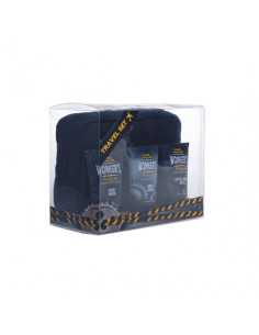 Set cadou barbati TRAVEL KIT (gel fata + gel de dus + aftershave + borseta)