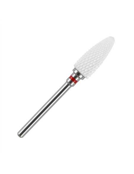 Cap de freza (Bit) conic, din ceramica, pentru gel, duritate medie, rosu Cap de freza (Bit) conic, din ceramica, pentru gel, duritate medie, rosu